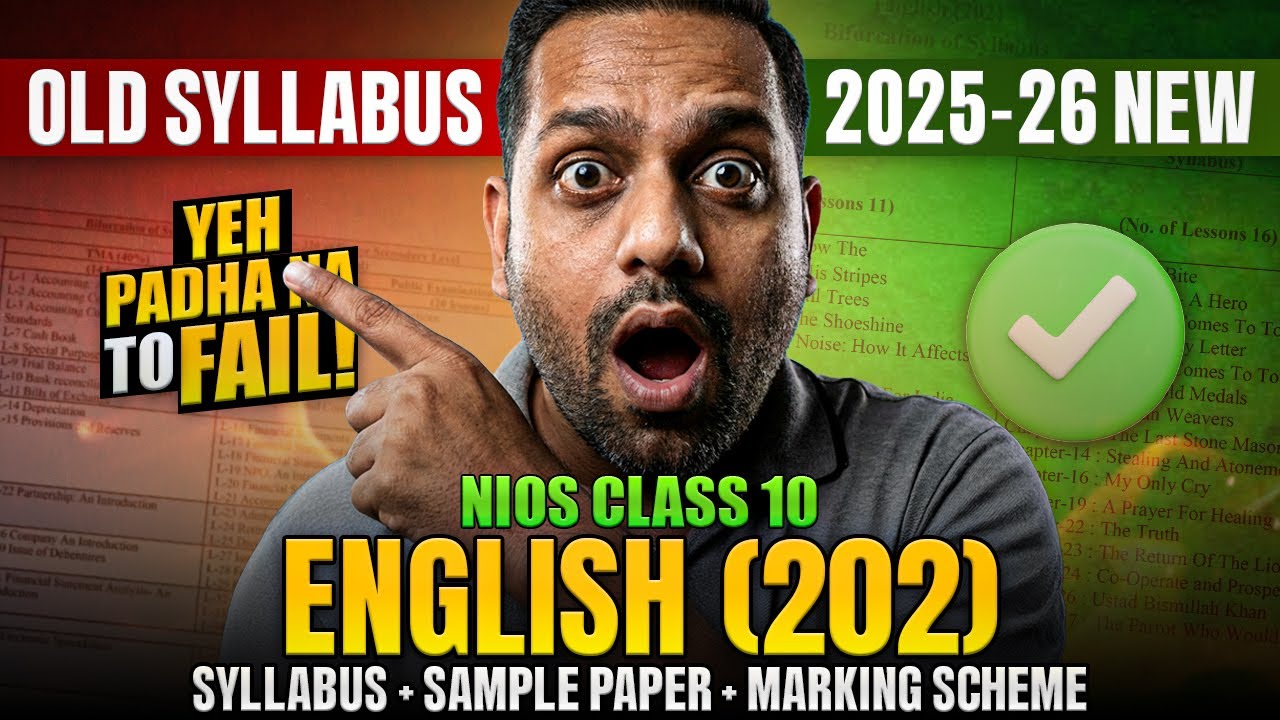 NIOS Class 10 English 202 Syllabus Full Explained 2026 Exam | NIOS Class 10 English Syllabus