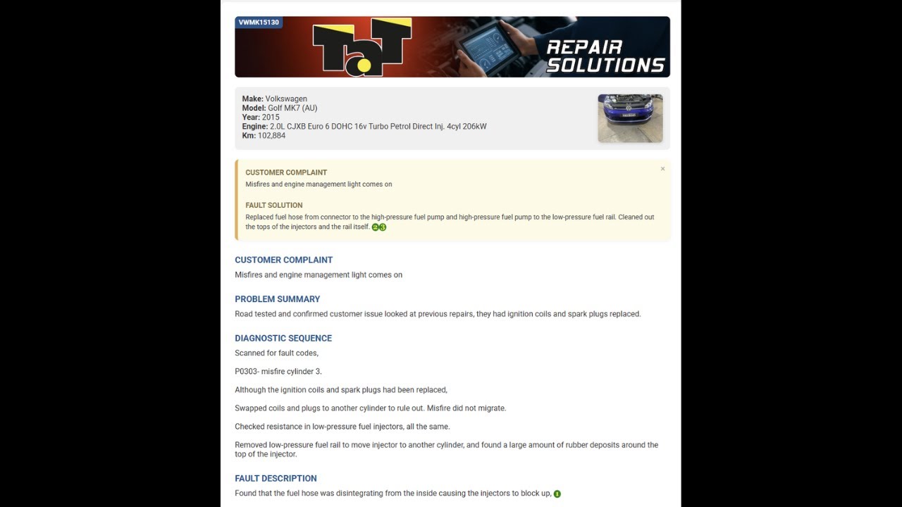 New Repair solution layout and search mechanism