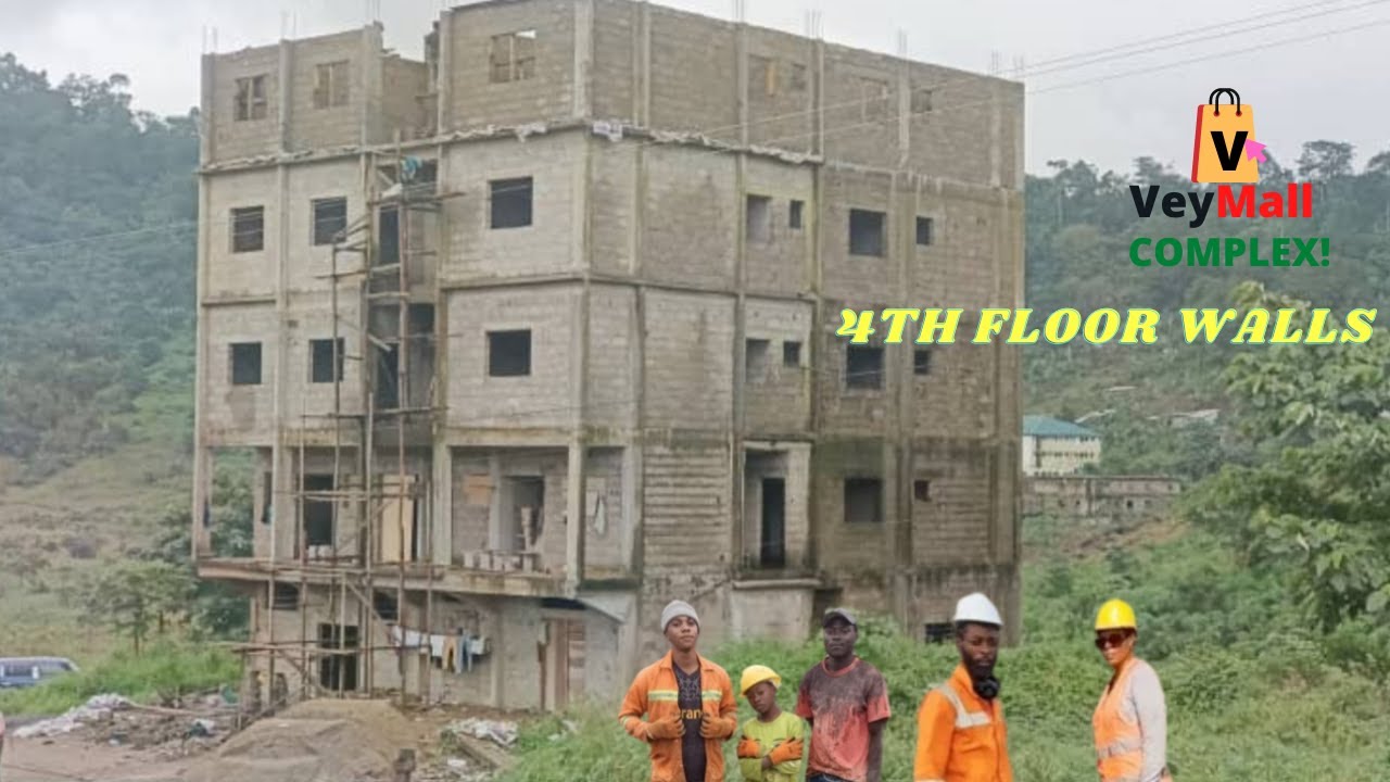BUILDING IN CAMEROON 🇨🇲 LIMBE | EPS 22 : 4TH FLOOR - LAYING AND RAISING BLOCK WALLS || REAL ESTATE