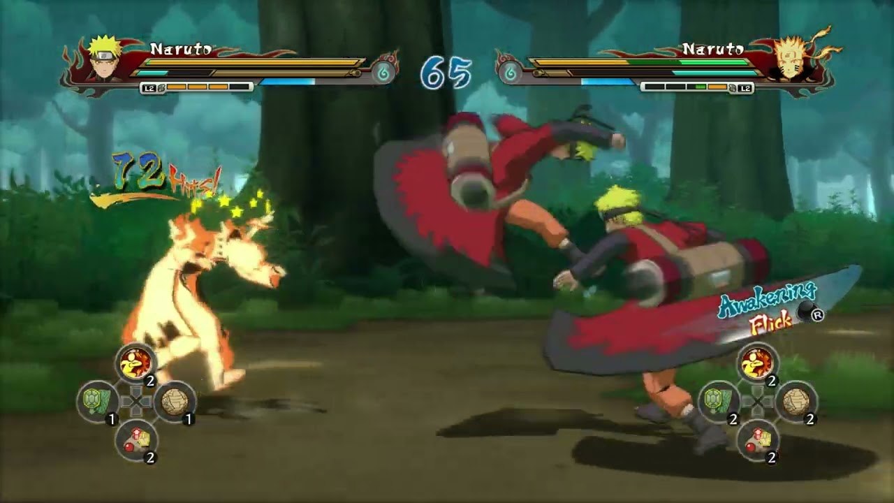 Naruto (Sage) vs Naruto (Kurama Link) - Naruto Shippuden Ultimate Ninja Storm Revolution