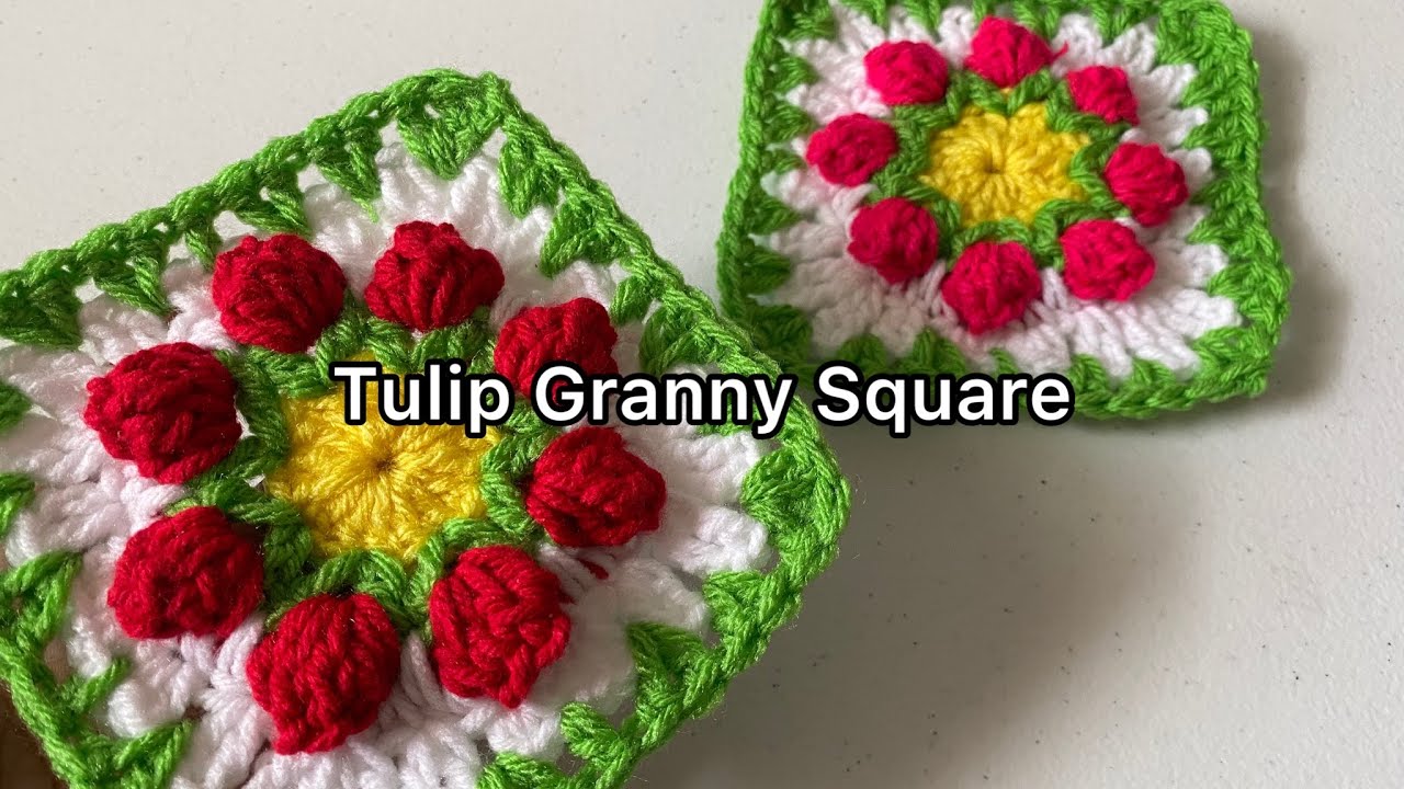 Crochet Tulip Granny Square Tutorial #38