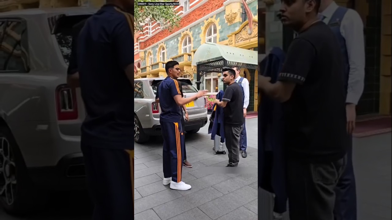 Shubman Gill spotted with Raghav Sharma at Team India's hotel in London #shubmangill #indvseng