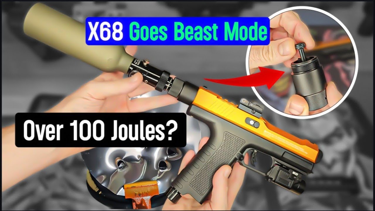 Более 100 джоулей? X-68 с камерой Home Defence 24 ASA Short Tuning на тесте HPA #lesslethal