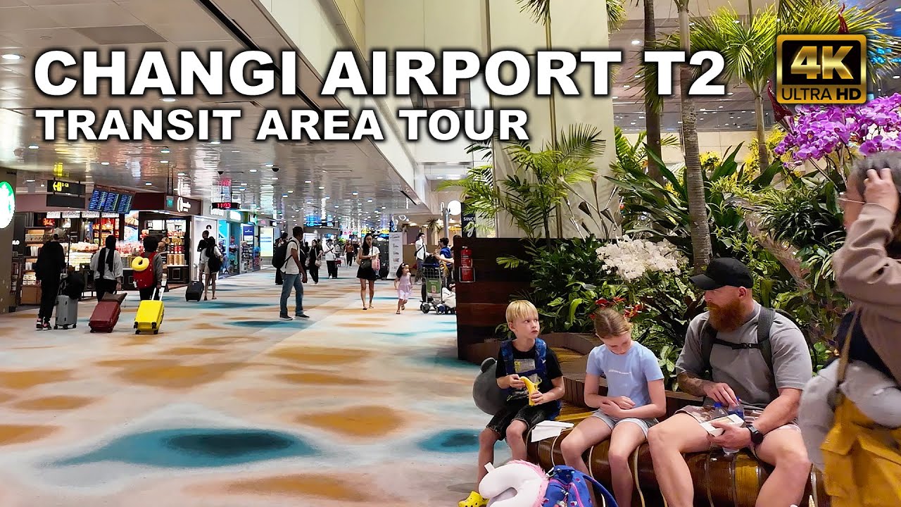 Changi Airport Terminal 2 - Transit Area Tour - Meet Toni the robot bartender