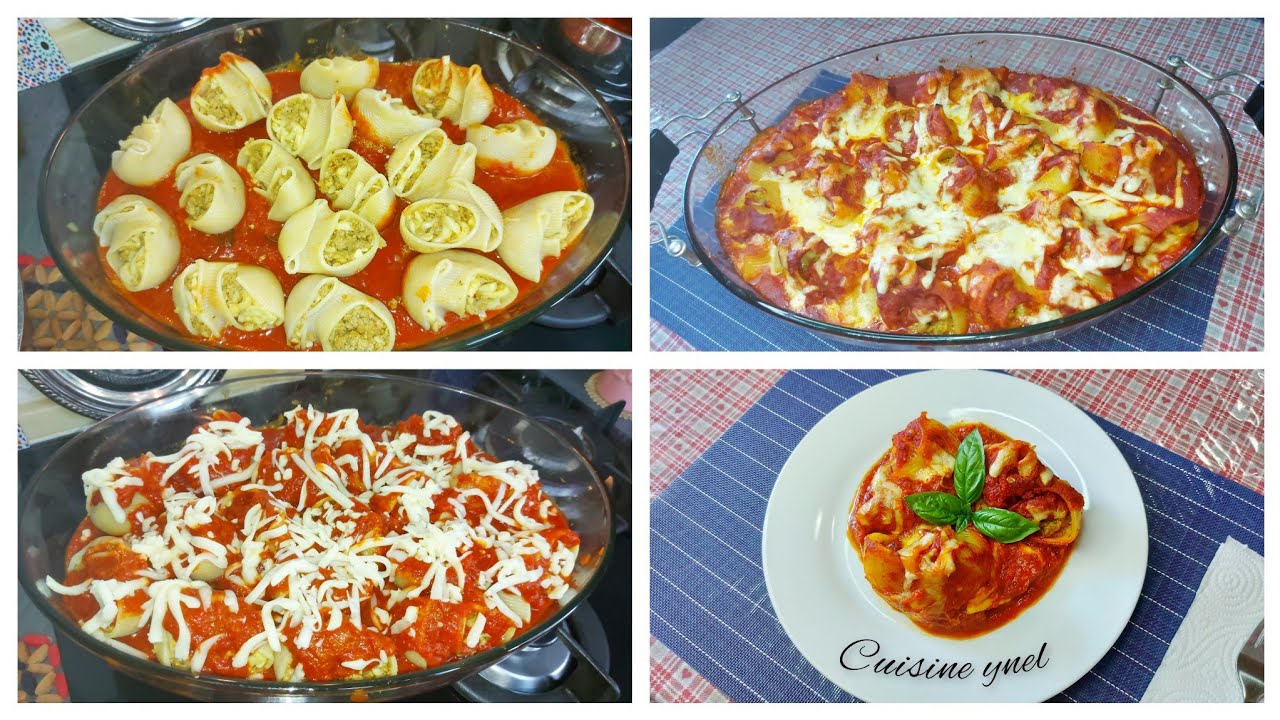 مقرونة ببوشة محشية على الطريقة التونسية  طريقة ساهلة ومبسطة للمبتدئات Conchiglioni ripieni al forno