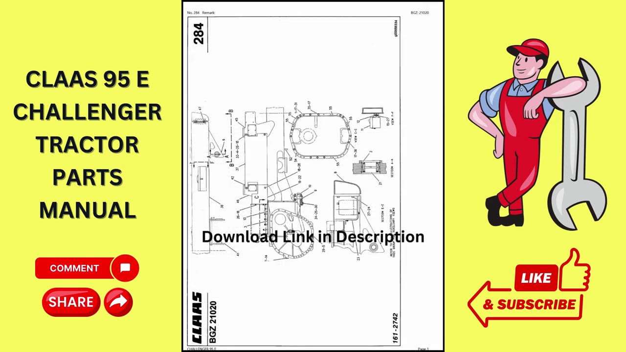 PDF CLAAS 95 E CHALLENGER TRACTOR PARTS MANUAL