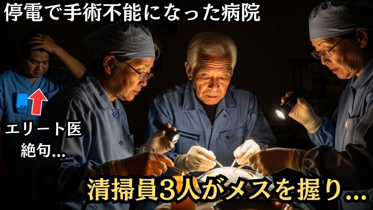 「あの世に送る気か！」停電で手術不能になった病院。暗闇に現れた手が震える清掃員3人がメスを握った瞬間、エリート医師は絶句し…