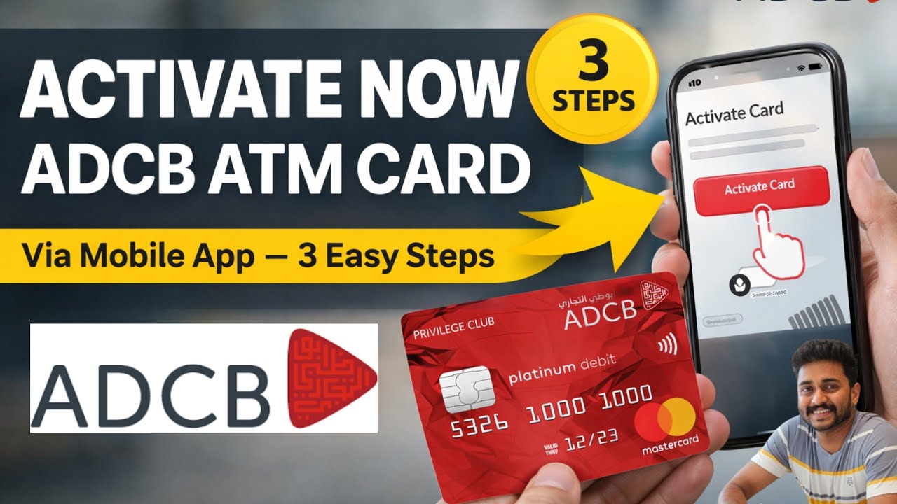 How To Activate your ADCB ATM/debit card instantly... #uae #bank #money