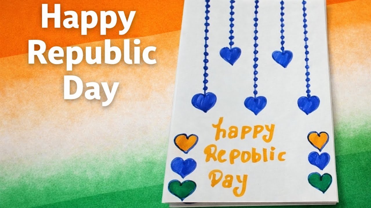 Cute republic day card making😍// How to make a republic day card. 