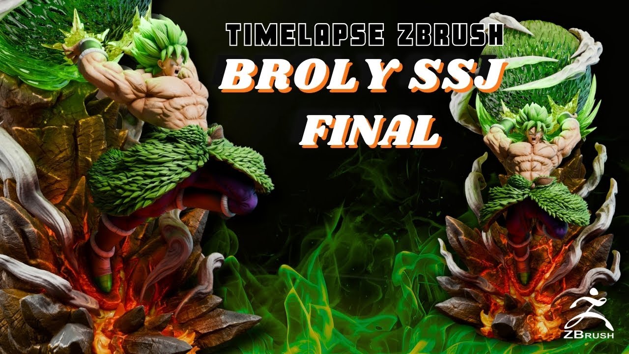 Creando una figura coleccionable de Broly SSJ - ZBrush Timelapse #3 FINAL