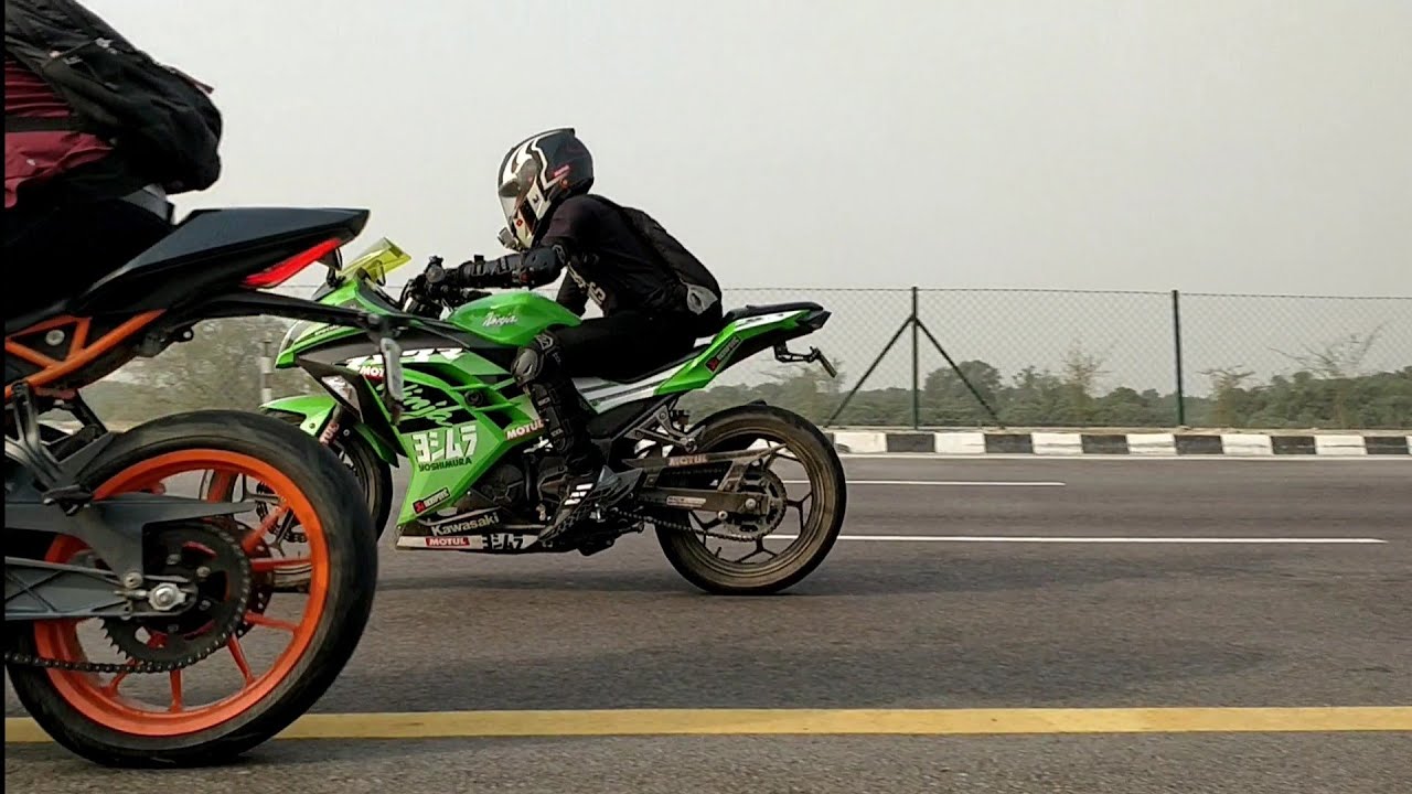 NINJA 300 VS RC390 LONG RACE | HIGHWAY | It was really close!