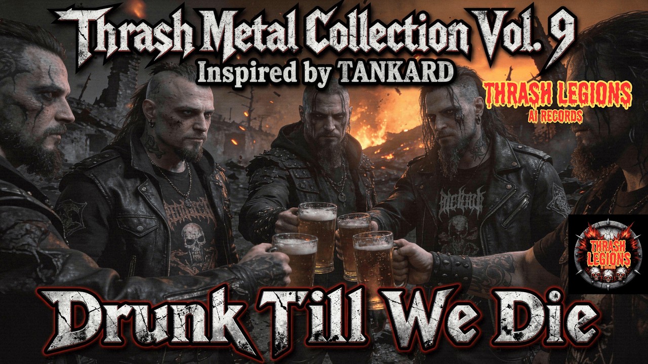 🔥 4K Thrash Metal Collection Vol. 9 🔥 (Full Album) | Drunk Till We Die | Inspired by Tankard |