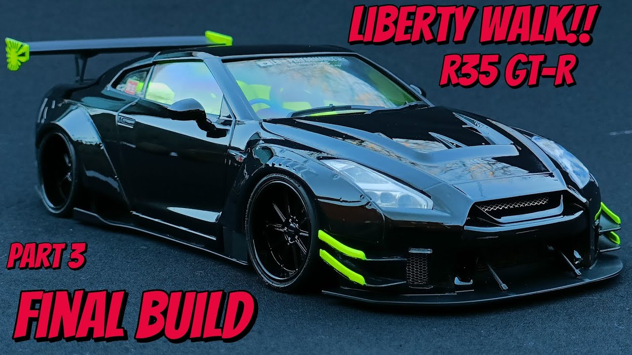 Aoshima Liberty Walk R35 GT-R type 2 ver 2 - part 3, final build!