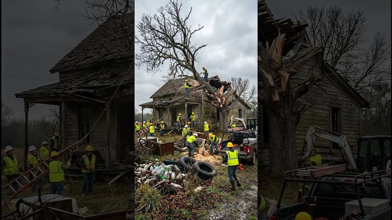 Lightning Strikes a Tree & Destroys an Abandoned Wooden House | Realistic Scene