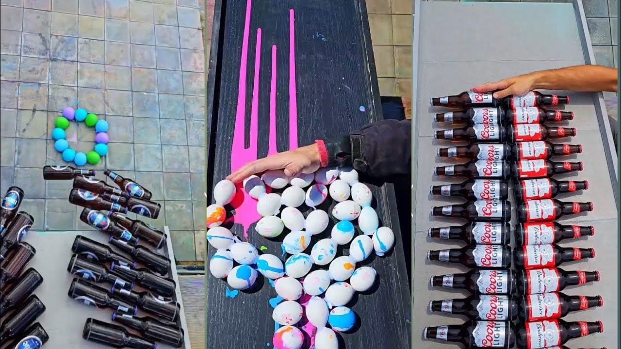 🎈Breaking Glass Bottles and Balloon Drops! Crushing Crunchy & Soft Things!🔥