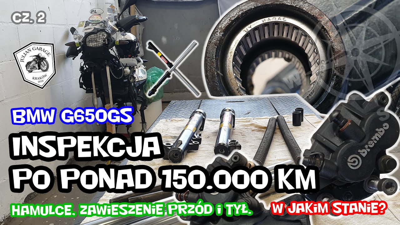 BMW G650GS po 150.000 km | Rozbieramy na części. Hamulce, zawieszenie prz&oacute;d i tył | cz. 2/3
