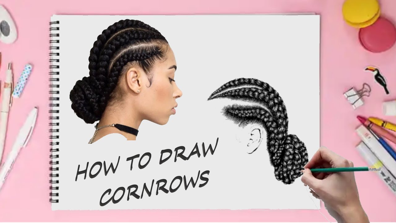 How To Draw Cornrows || Braids drawing tutorials