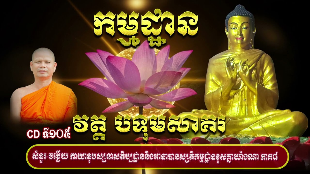 CDទី១០៥ សំនួរ ចម្លើយ កាយានុបស្សនាសតិប្បដ្ឋាននិងអានាបានស្សតិកម្មដ្ឋានខុសគ្នាយ៉ាងណា ភាគ៨