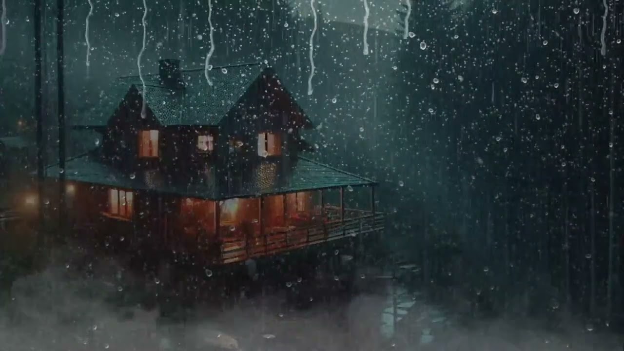 Deep Sleep in 3 Minutes | Heavy Rain & Thunderstorm Night Sounds for Sleeping 🌧️⚡