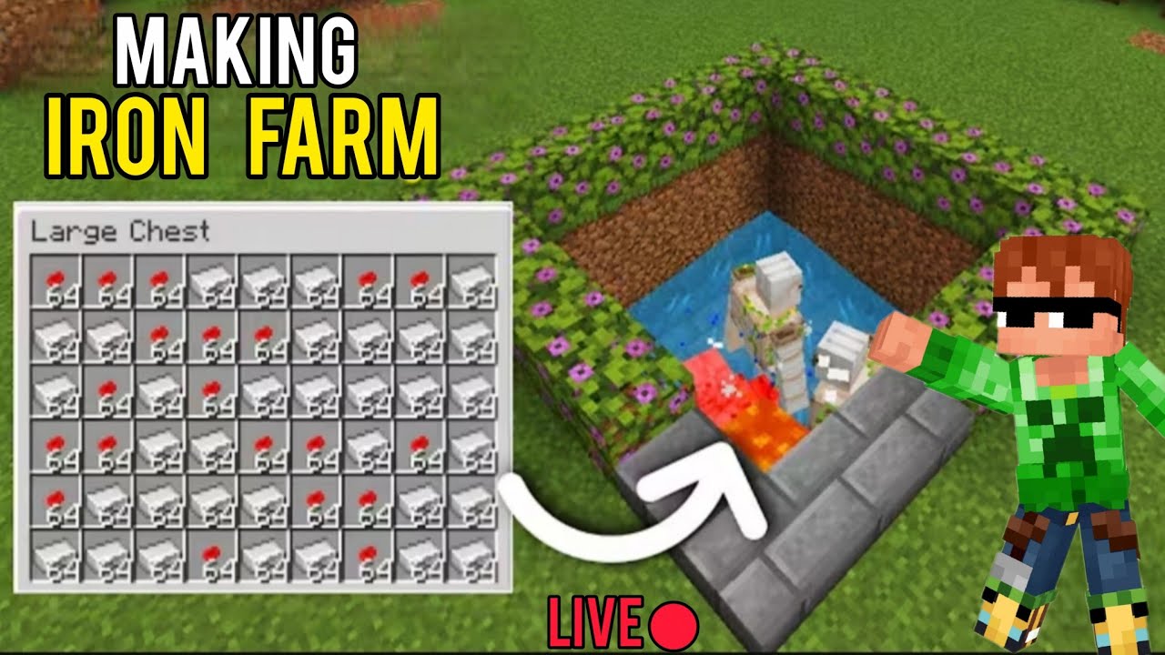 🔴 Iron Farm:Minecraft Streme Game #shorts