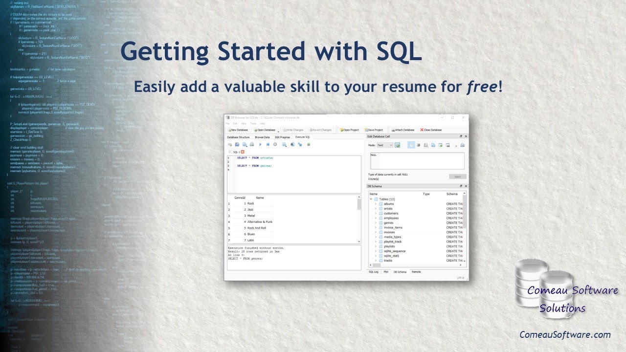 Getting Started with SQL using SQLite