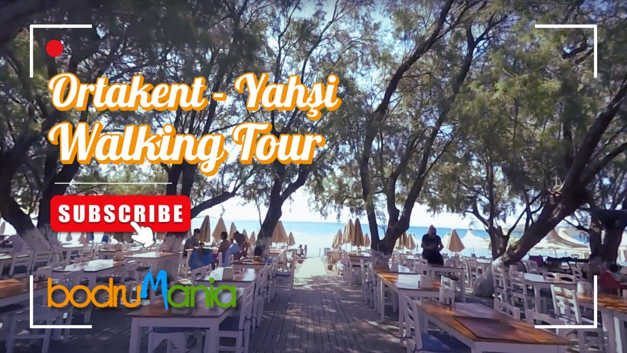 Walking Tour of Ortakent Yahşi, Bodrum | Hidden Beaches & Local Charm in 4K