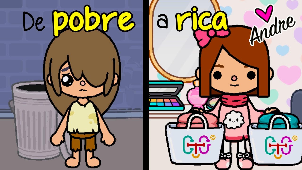 De POBRE a RICA | TOCA BOCA | Andre se hace gamer Toca Life World  juegos en español