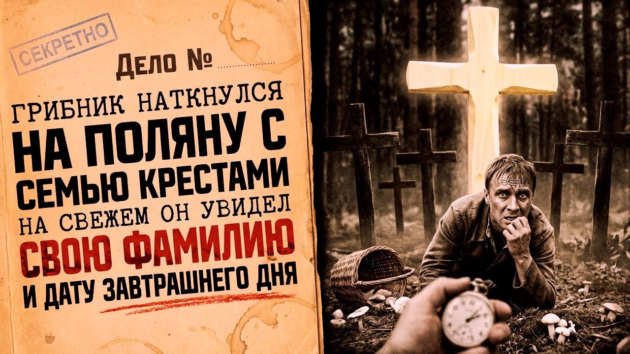 Грибник наткнулся на поляну с крестами. Увидел СВОЮ фамилию и дату завтрашнего дня
