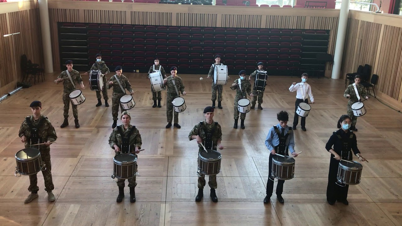 Drum Line in Cedars Hall
