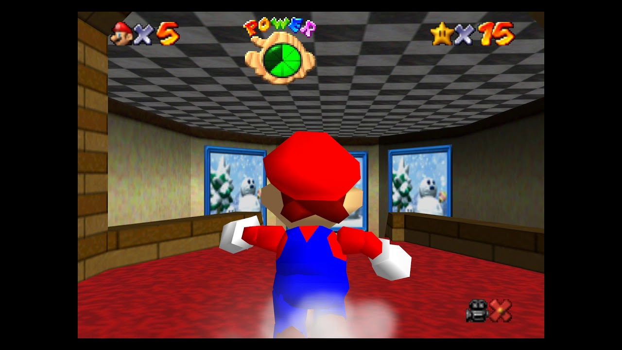 Super Mario 64 - Montagne gla-gla : Saut mural et Le toit du manoir de Boo - 1080P