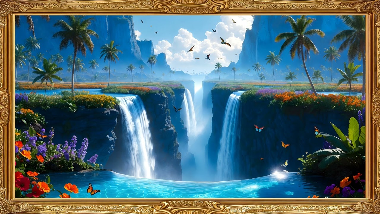 Waterfall TV Frame Screen Saver 7