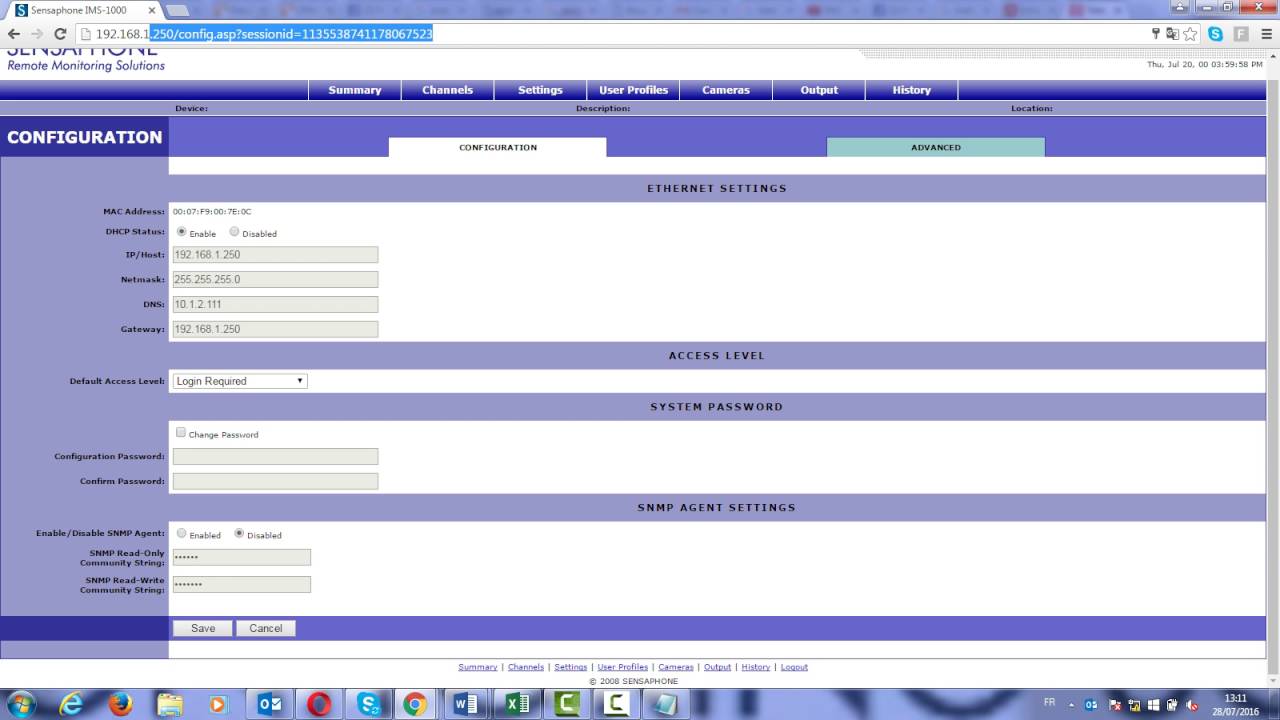 Configuration IMS1000