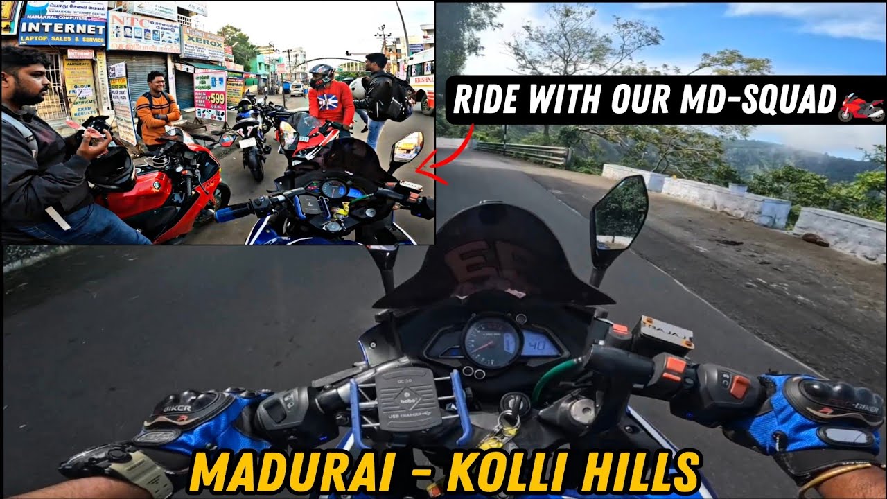 Madurai to kolli Hills🏍️ 1st time Ride with our Mdsquad(subscribers) climate vera level.❤️