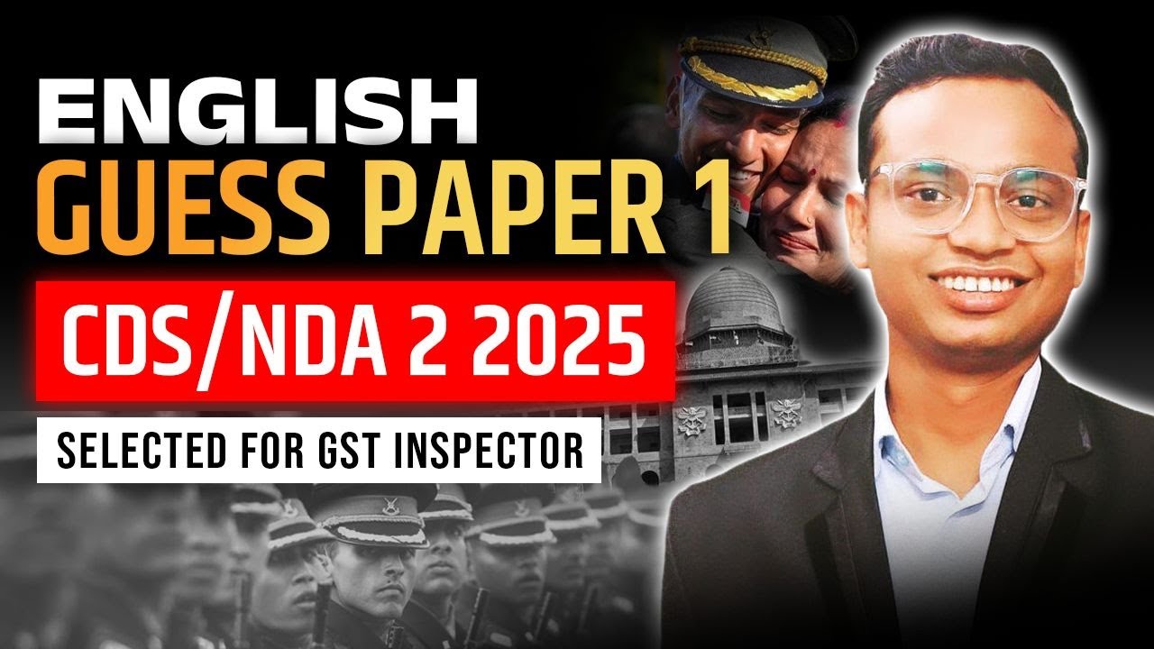 English Guess Paper-1 for CDS/NDA 2 2025