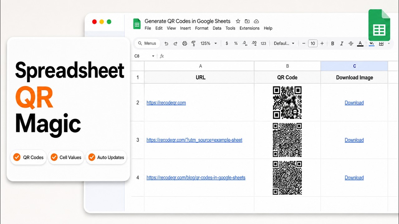 How to Create QR Codes from Cell Values in Google Sheets