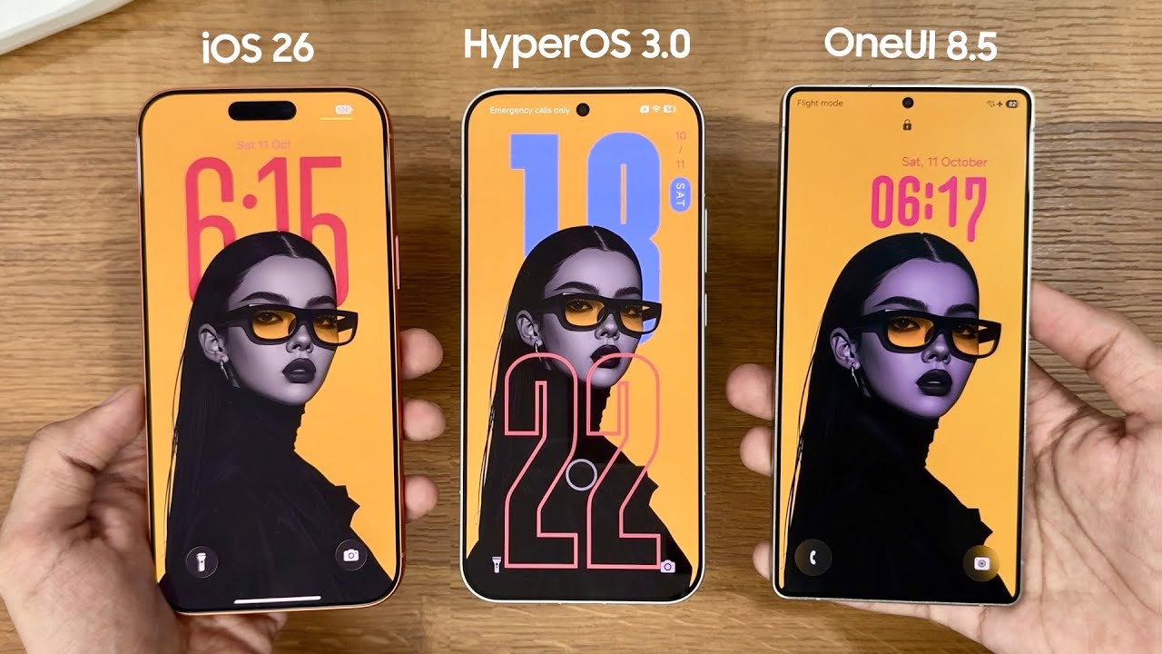 Xiaomi HyperOS 3.0 vs Samsung OneUI 8.5 vs iOS 26  - COMPARISON