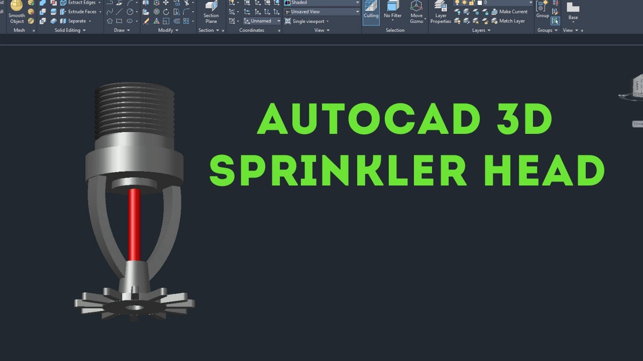 Autocad 3D Sprinkler Head Tutorial