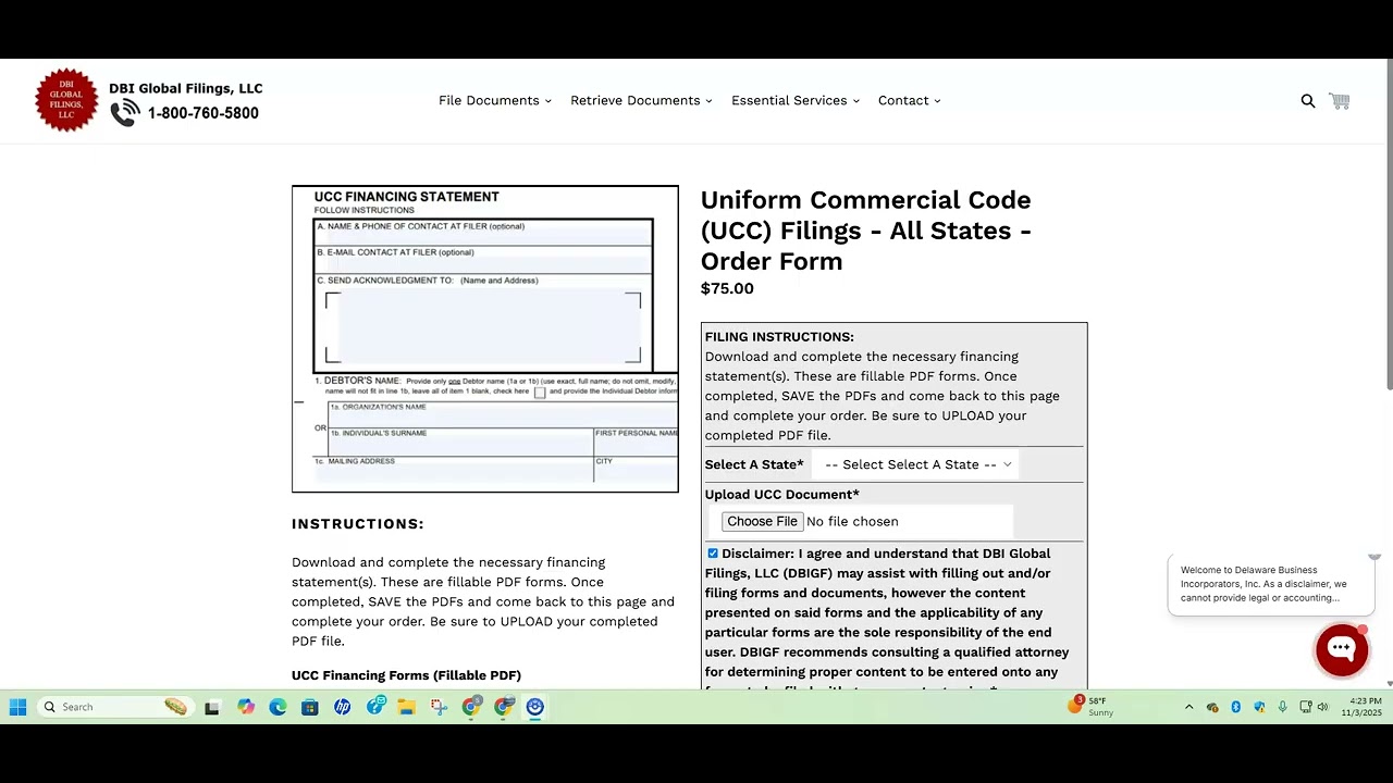 UCC-3 Filing | DBI Global Filings, LLC