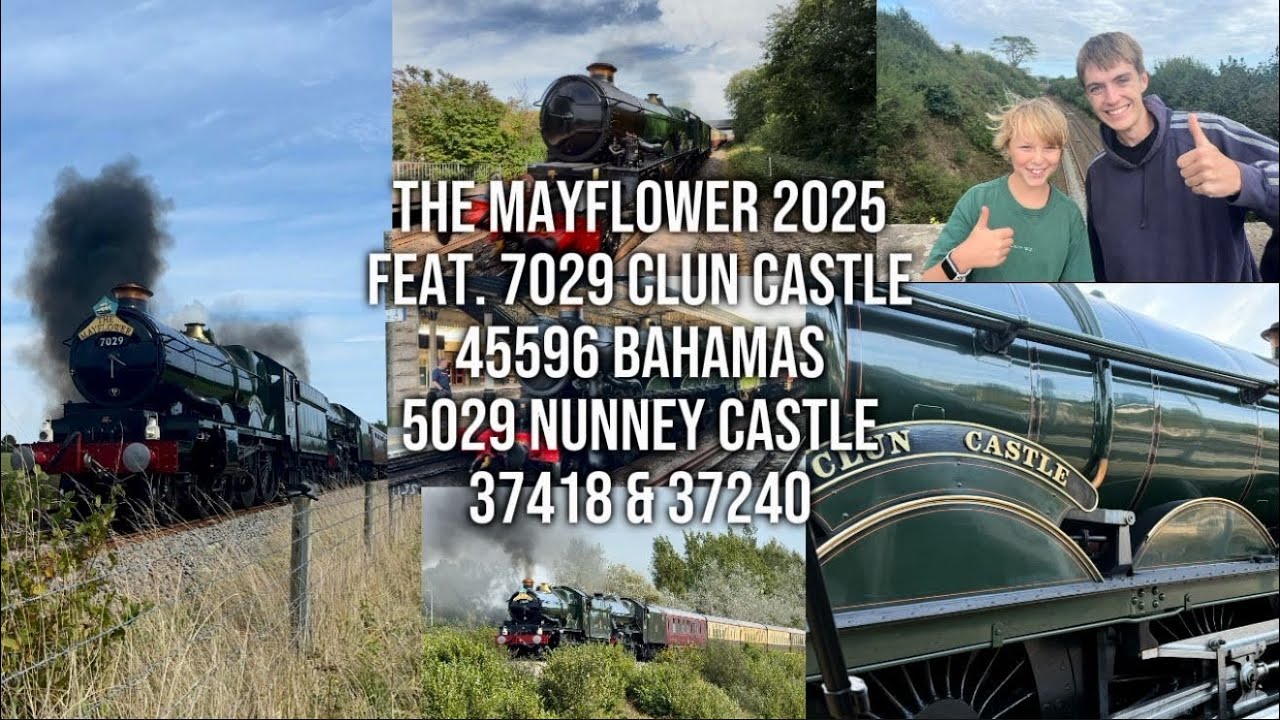 7029 ‘Clun Castle’ 45596 ‘Bahamas’ and 5029 destroy the Devon Banks with ‘The Mayflower’ 2025. 