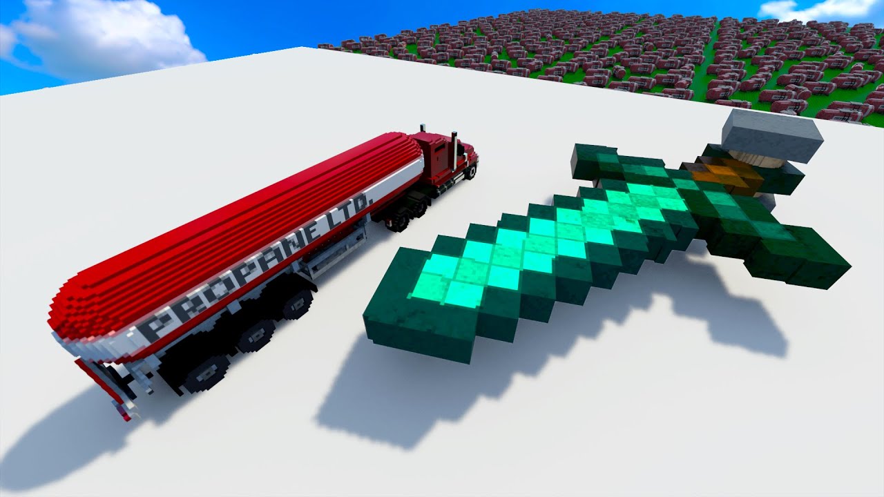 Cars vs Minecraft Sword 💥 Teardown