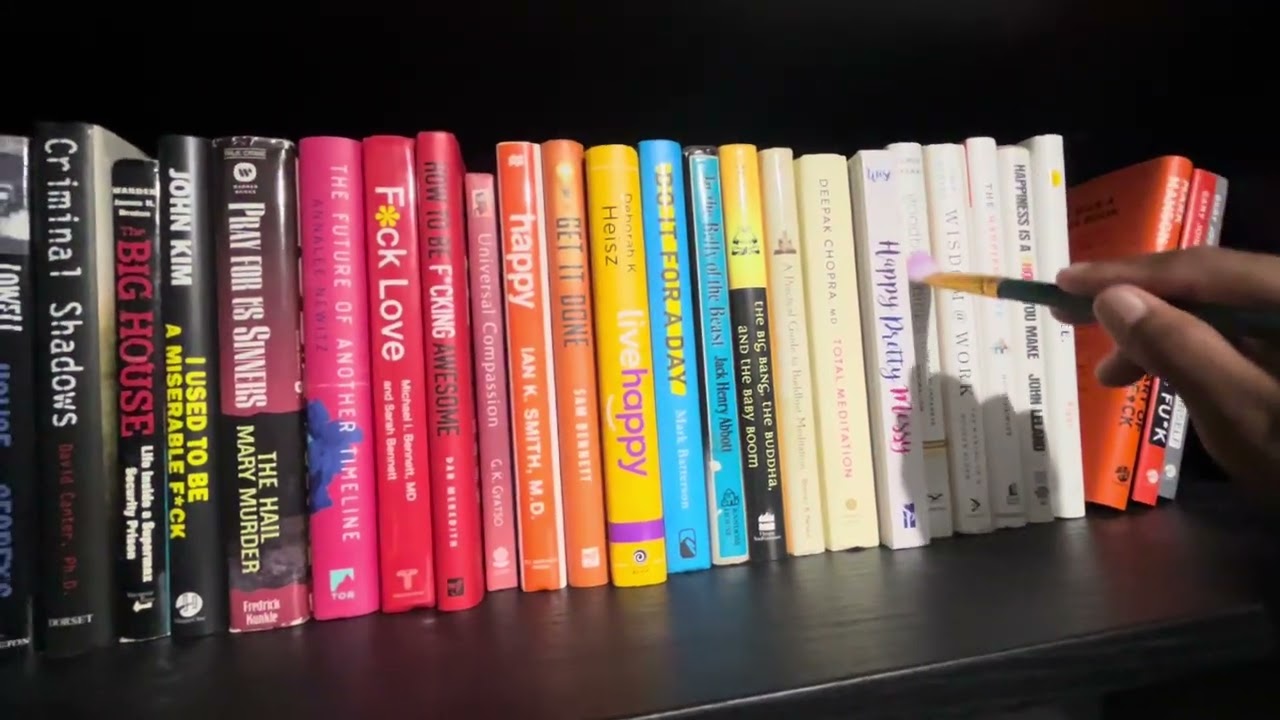 ASMR Brushing hardcover books 