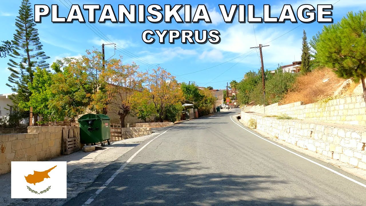 DRIVE THROUGH PLATANISKIA VILLAGE in CYPRUS * 4K (60fps)