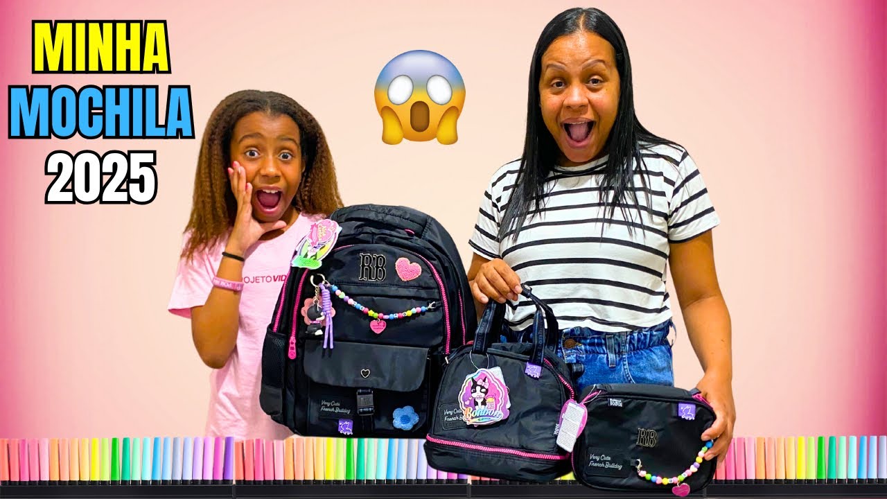 MOSTRANDO A MOCHILA, LANCHEIRA E ESTOJO DO MEU MATERIAL ESCOLAR 2025