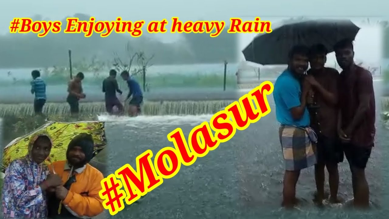 || Village Boys || Molasar Boys enjoying at heavy Rain || KALINGAL water Overflowing