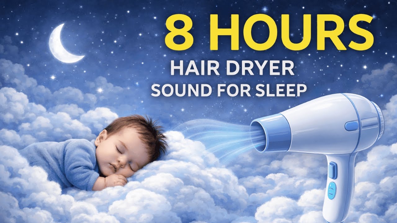 Hair Dryer Sound for Sleep | 8 Hours | Dark Screen #HairDryerSound #WhiteNoise #SleepSounds