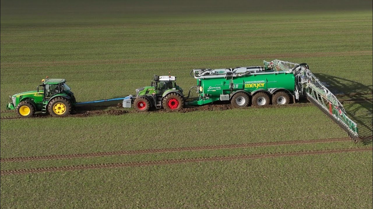 Gülle fahren 2024 Gärrest Weizen düngen Traktor Fendt 728 & Samson PG Lohnunternehmen Landwirtschaft