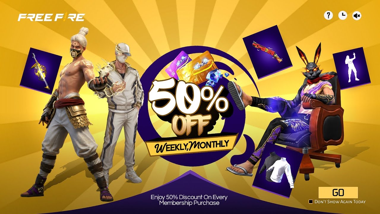 Monthly Membership 50% Off Confirm Date |New Event Free Fire Bangladesh Server| Free Fire New Event