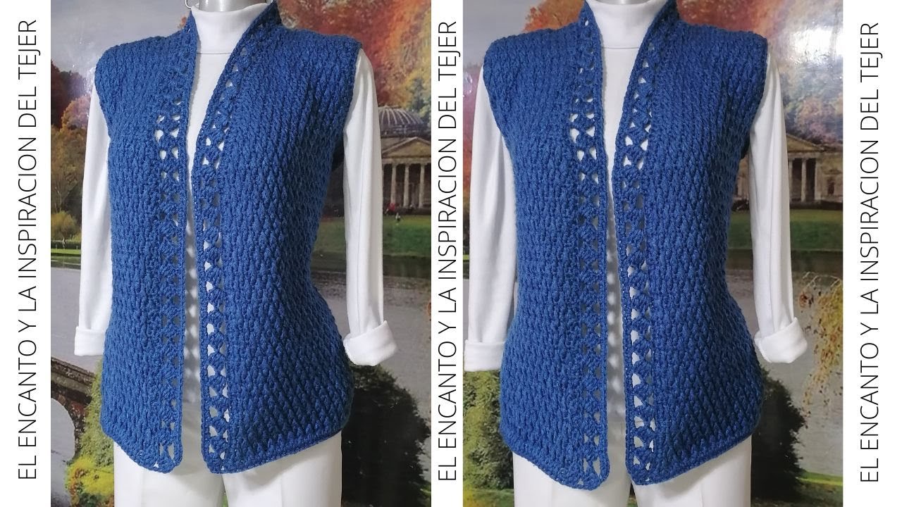 BONITO Y ABRIGADOR CHALECO ORUN A CROCHET FACIL Y RAPIDO