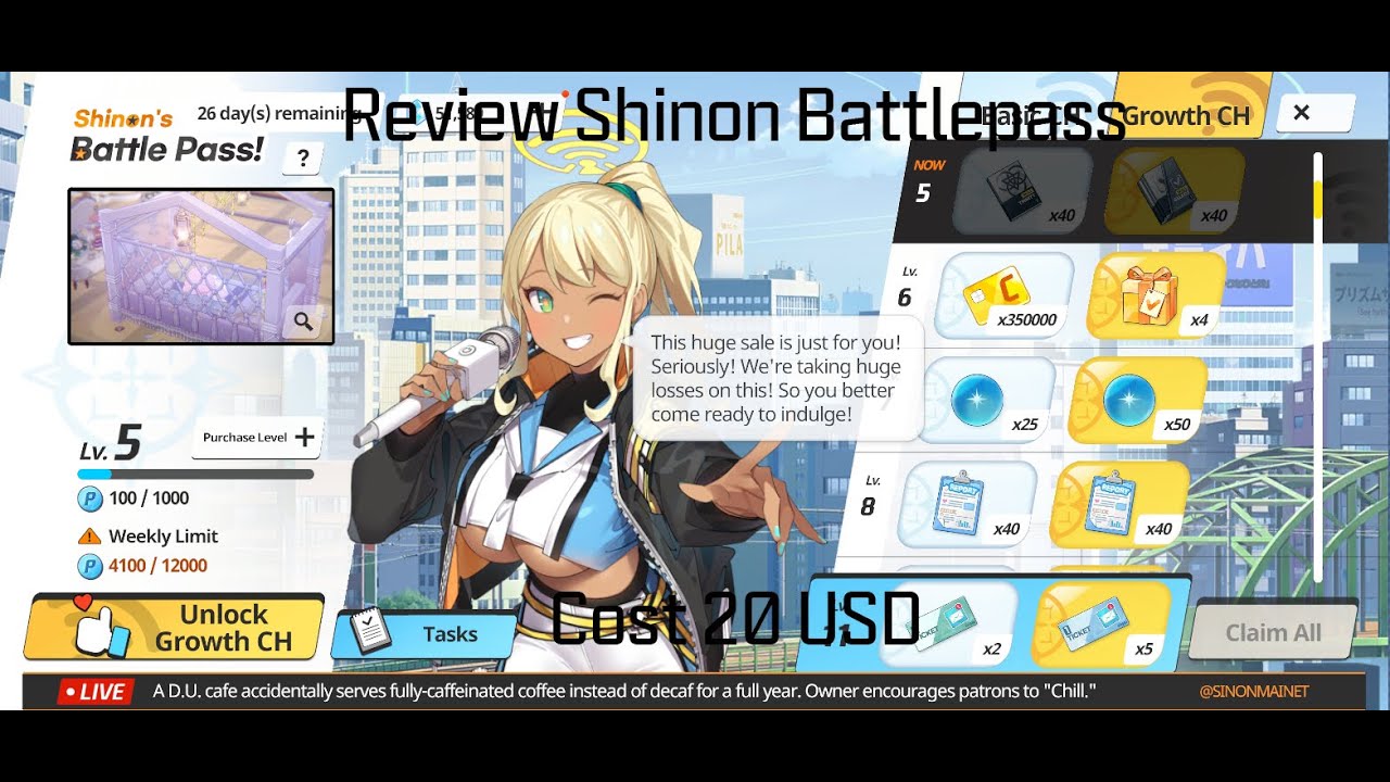 Review Shinon Battle Pass Blue Archive
