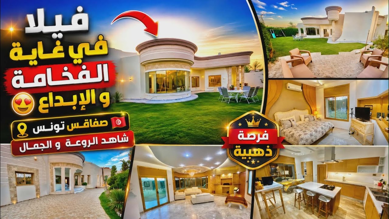 فـيـــلا فــي غايــة الفخامــة و الإبــداع😍 صفاقس تونس🇹🇳 شــاهد الروعــة و الجمـــال #عقارات_وسام